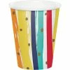 Creative Converting Birthday Stripes Hot/Cold Cup 9oz. 8ct