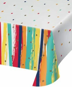 Creative Converting Birthday Stripes Tablecover, Paper 1ct Adult Birthday Party Themes
