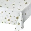 Creative Converting Stars White Plastic Tablecover 54" X 108", All Over Print General Decorations