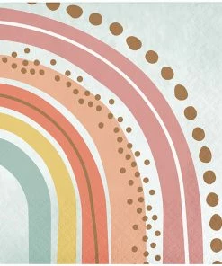 Creative Converting 1st Birthday Party Themes Boho Rainbow Beverage Napkin 16ct