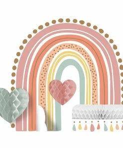 Creative Converting 1st Birthday Party Themes Boho Rainbow Honeycomb Centerpiece 1ct