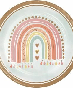 Creative Converting Boho Rainbow Dinner Plate 8ct 1st Birthday Party Themes