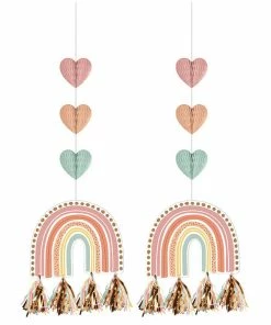 Creative Converting Boho Rainbow Hanging Cutouts W/ Tassels 2ct 1st Birthday Party Themes