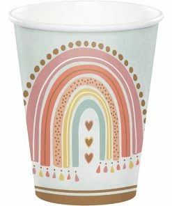 Creative Converting 1st Birthday Party Themes Boho Rainbow Hot/Cold Cup 9oz. 8ct