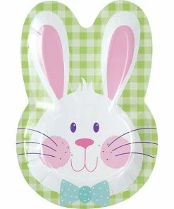Creative Converting Bright Bunny Bunny Shaped Plate 8ct Easter Party Supplies