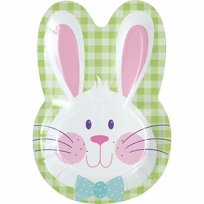 Creative Converting Bright Bunny Bunny Shaped Plate 8ct Easter Party Supplies