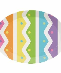 Creative Converting Easter Plastic Tray, Oval Bright Easter Egg 1ct