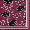 Creative Converting Burgundy Class Of 2022 Beverage Napkins, 36ct Graduation Party Supplies