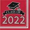 Creative Converting Graduation Party Supplies Classic Red Class Of 2022 Luncheon Napkins,36ct