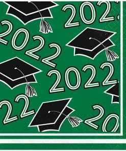 Creative Converting Emerald Green Class Of 2022 Beverage Napkins, 36ct