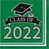 Creative Converting Graduation Party Supplies Emerald Green Class Of 2022 Luncheon Napkins, 36ct