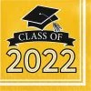 Creative Converting Yellow Class Of 2022 Luncheon Napkins, 36ct Graduation Party Supplies