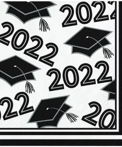 Creative Converting White Class Of 2022 Beverage Napkins, 36ct Graduation Party Supplies