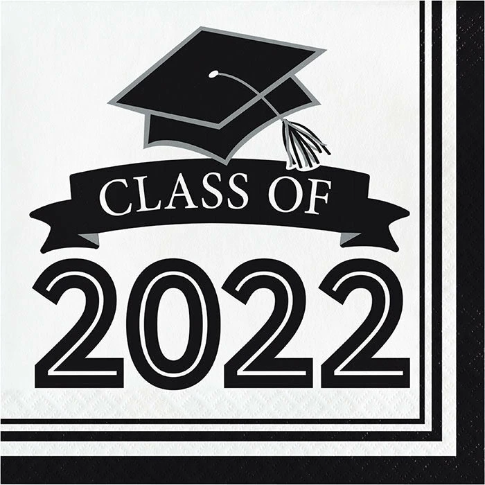 Creative Converting White Class Of 2022 Luncheon Napkin, 36ct Graduation Party Supplies