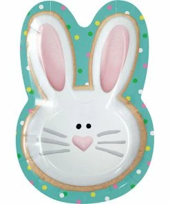 Creative Converting Easter Treats Bunny Shaped Plate 8ct Easter Party Supplies