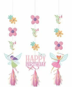 Creative Converting Fairy Forest Hanging Cutouts W/ Tassels 3ct