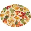 Creative Converting Thanksgiving Party Decorations Thanksgiving Oval Plastic Tray, Fall Leaves 1ct