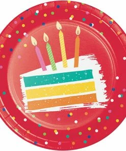 Creative Converting Festive Cake Dessert Plate 8ct