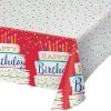 Creative Converting Festive Cake Tablecover, Paper 1ct Adult Birthday Party Themes