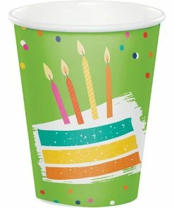 Creative Converting Adult Birthday Party Themes Festive Cake Hot/Cold Cup 9oz. 8ct