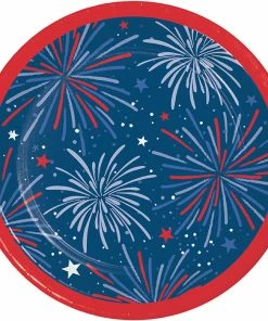 Creative Converting Fun Fireworks Dessert Plate 8ct