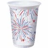 Creative Converting Fun Fireworks Printed Plastic Cups, 16oz 8ct Patriotic And 4th Of July Party Decorations