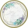 Creative Converting Geometric Succulents Dinner Plate 8ct