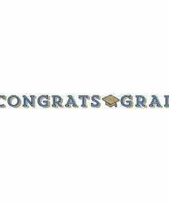 Creative Converting Graduation Party Supplies Glittering Grad Shaped Banner With Twine 1ct