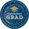 Creative Converting Graduation Party Supplies Glittering Grad Dinner Plate, Mid Count 18ct