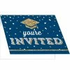 Creative Converting Glittering Grad Invitation, Foldover 8ct Graduation Party Supplies