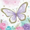 Creative Converting Kids Birthday Party Themes Butterfly Shimmer Beverage Napkin 16ct