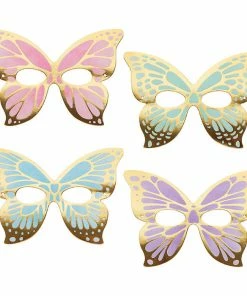 Creative Converting Kids Birthday Party Themes Butterfly Shimmer Paper Masks, Foil 8ct