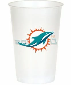 Creative Converting Miami Dolphins Plastic Cup, 20oz 8ct