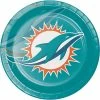 Creative Converting Miami Dolphins Dinner Plate 8ct NFL And Football Party Supplies