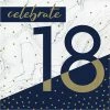 Creative Converting Adult Birthday Party Themes Navy & Gold Milestone Luncheon Napkin, 18 16ct