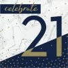 Creative Converting Navy & Gold Milestone Luncheon Napkin, 21 16ct Adult Birthday Party Themes