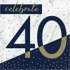 Creative Converting Navy & Gold Milestone Luncheon Napkin, 40 16ct Adult Birthday Party Themes
