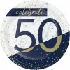 Creative Converting Navy & Gold Milestone Dessert Plate, 50 8ct Adult Birthday Party Themes