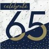 Creative Converting Adult Birthday Party Themes Navy & Gold Milestone Luncheon Napkin, 65 16ct