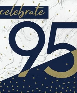 Creative Converting Adult Birthday Party Themes Navy & Gold Milestone Luncheon Napkin, 95 16ct