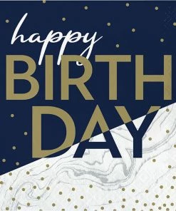 Creative Converting Navy & Gold Milestone Luncheon Napkin 16ct