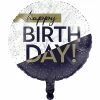 Creative Converting Adult Birthday Party Themes Navy & Gold Milestone Metallic Balloon 18" 1ct