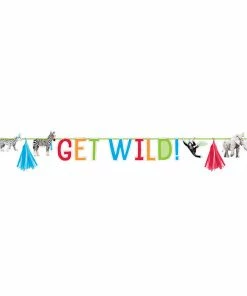 Creative Converting Party Animals Letter Ribbon Banner W/ Tassels 1ct