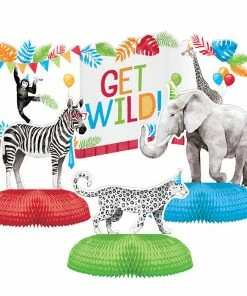 Creative Converting Party Animals Centerpiece 3D W/ HC 4ct Kids Birthday Party Themes
