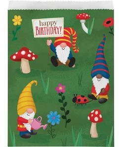 Creative Converting Party Gnomes Paper Treat Bags, Large 8ct Kids Birthday Party Themes