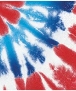Creative Converting Patriotic And 4th Of July Party Decorations Patriotic Tie Dye Beverage Napkin 16ct