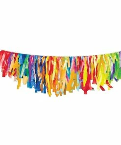 Creative Converting Primary Colors Tissue Fringe Garland, 1ct General Decorations