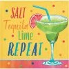 Creative Converting Summer, BBQ And Picnic Themed Decorations Summer Cocktails Beverage Napkin, Salt Lime Repeat 16ct