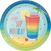 Creative Converting Summer Cocktails Dessert Plate, Sip Sip Hooray 8ct Summer, BBQ And Picnic Themed Decorations