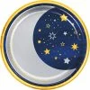 Creative Converting Starry Night Dinner Plate, Moon, Foil 8ct